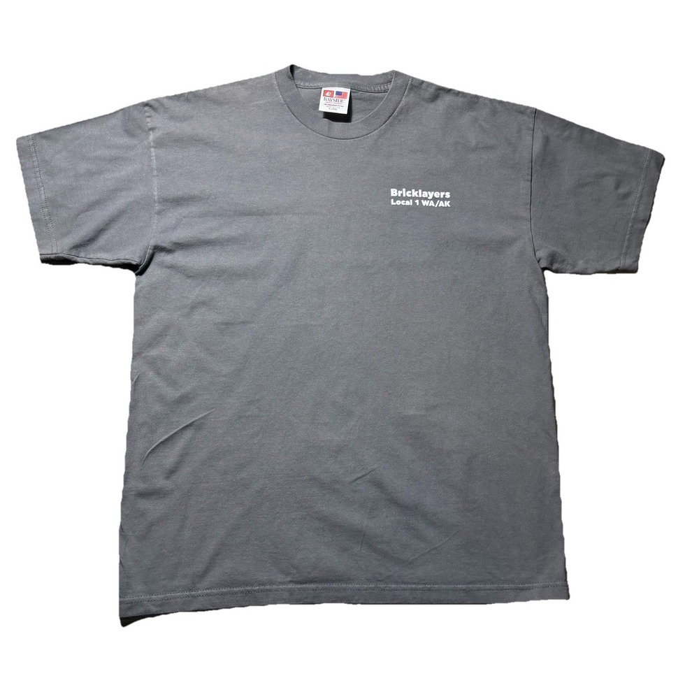 Bayside USA Bricklayers Local 1 WA AK Union T Shirt XL Gray